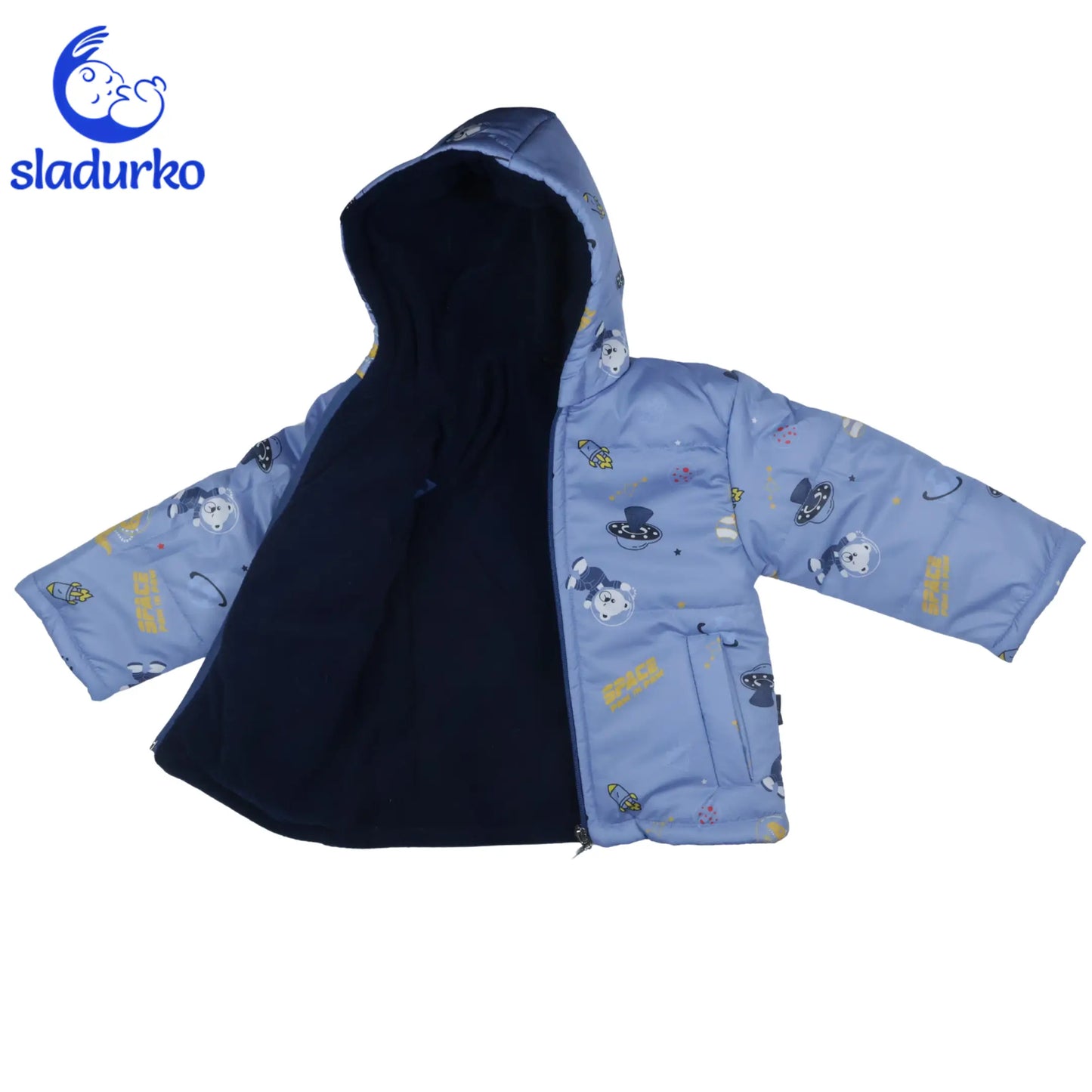 Зимно Яке за Момче в светло синьо - Космическо Приключение и Топлина