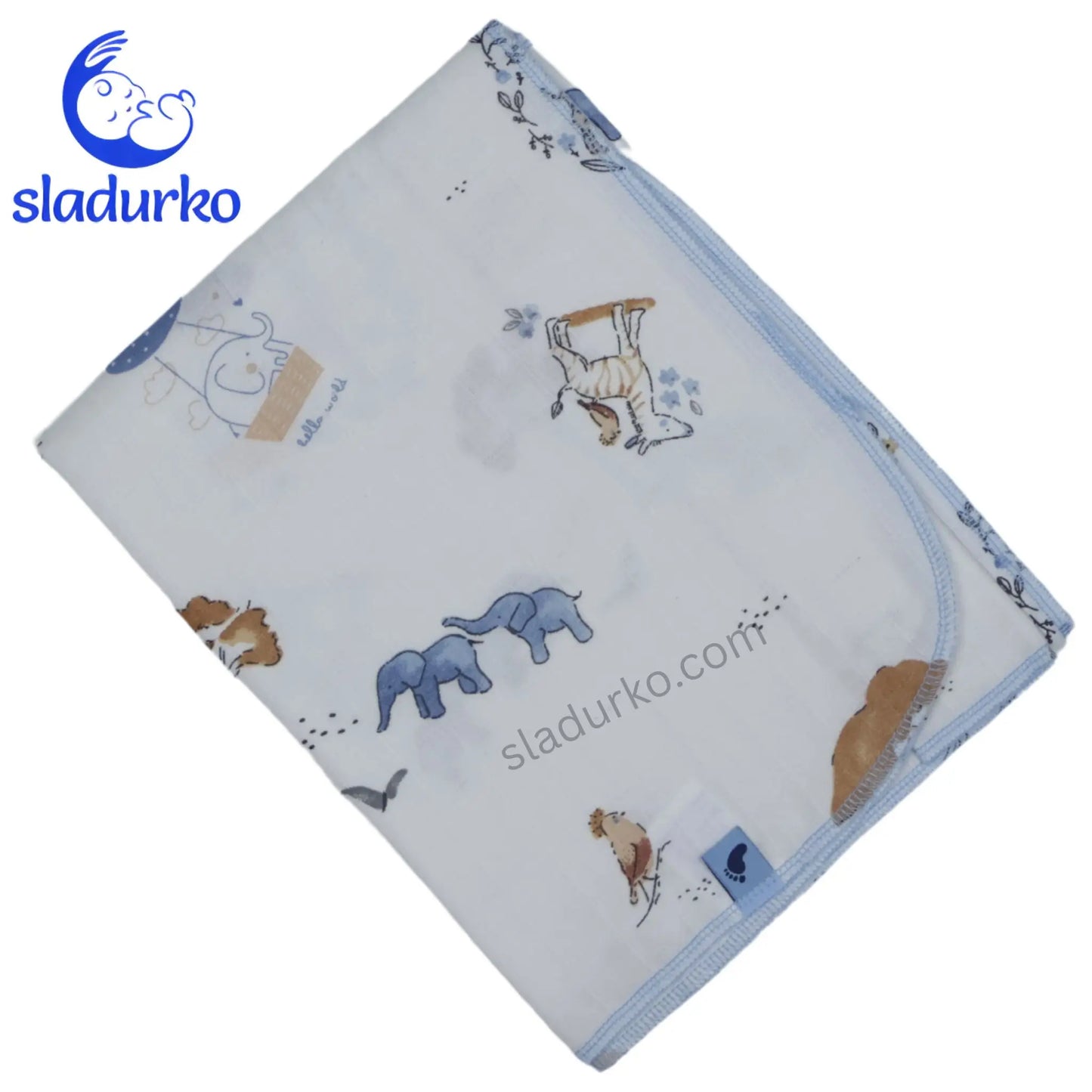 Лятна муселинова пелена  80 х 90 см. с принт животни