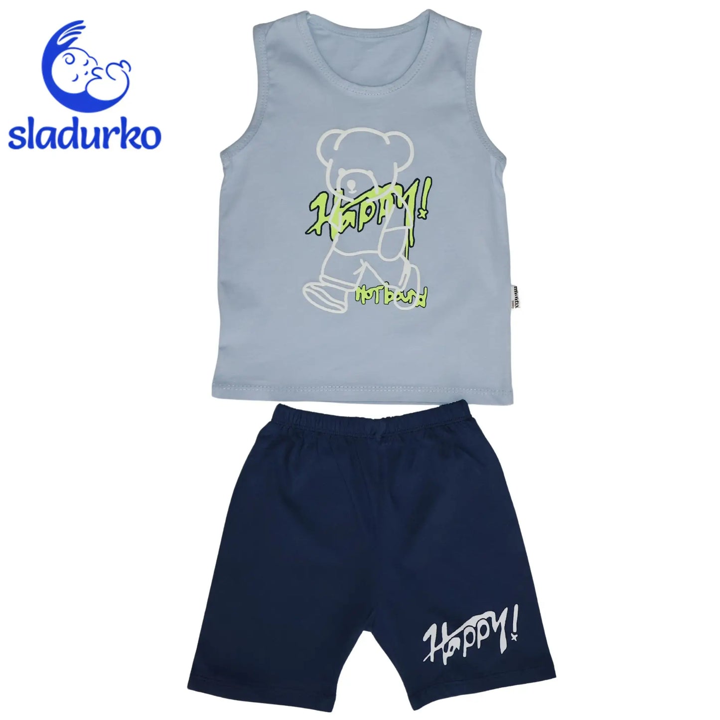 Детски летен комплект "Happy Bear" - потник и къси панталонки