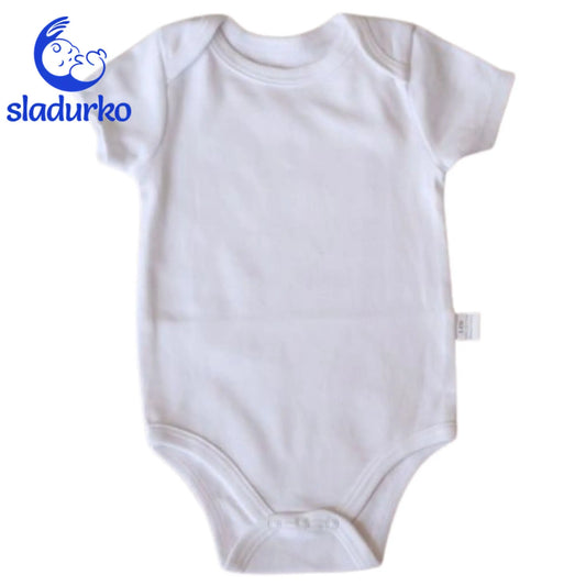 Бебешко бяло боди  с къс ръкав