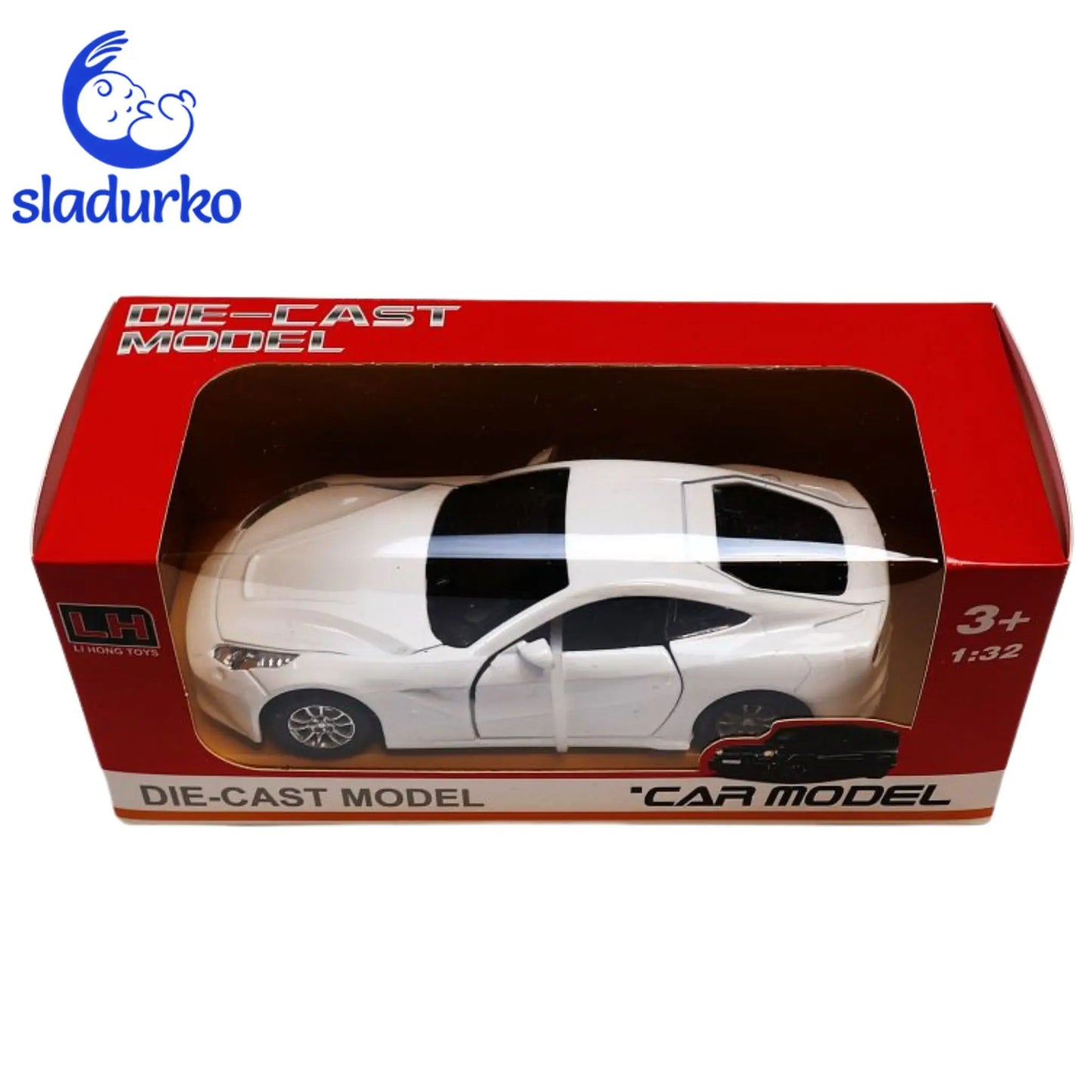 Метална кола със отварящи се врати, звук, светлина. Мащаб (1:32) - PULL BACK