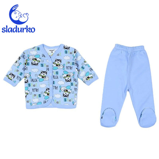 Бебешки комплект от 2 части с предно закопчаване