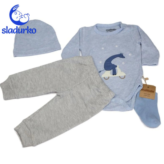 Комплект от 4 части с жираф на мотопед