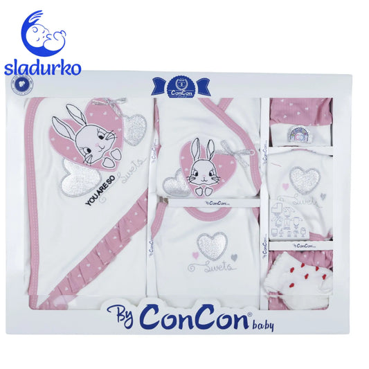 Сладък Комплект за Изписване "Зайче с Точки" - Розово/Бяло (10 части)