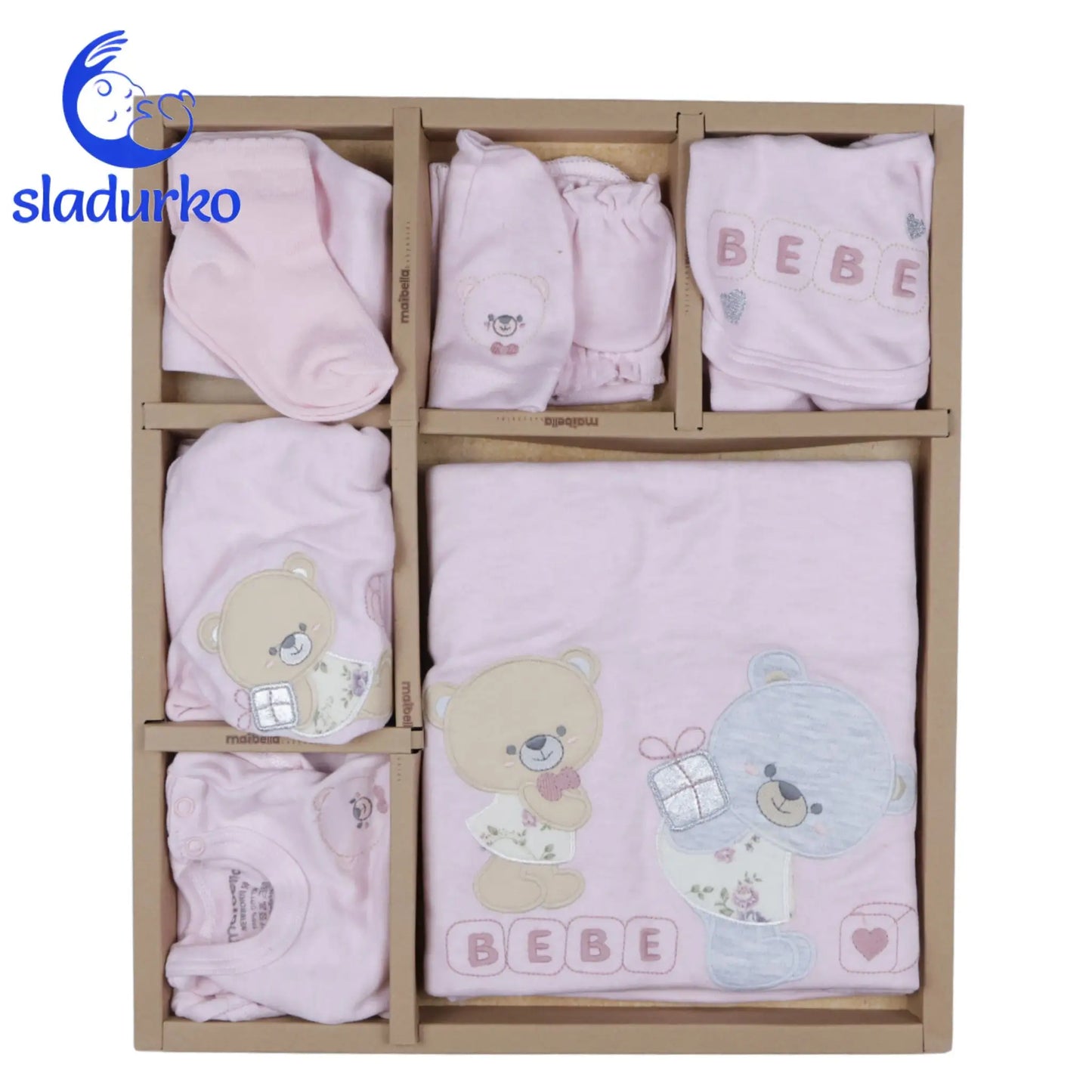 Очарователен Комплект за Изписване "Мечета Приятели" - Розово (10 части)