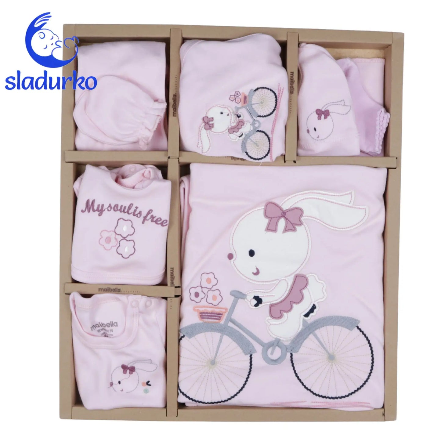 Нежен Комплект за Изписване "Зайче на Колело" - Розово (10 части)