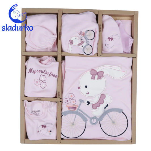 Нежен Комплект за Изписване "Зайче на Колело" - Розово (10 части)