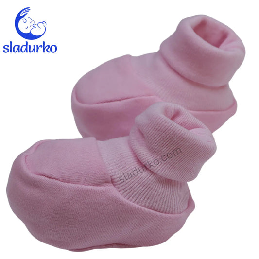 Памучни розови бебешки буйки  – Нежност и Топлина за Малките Крачета