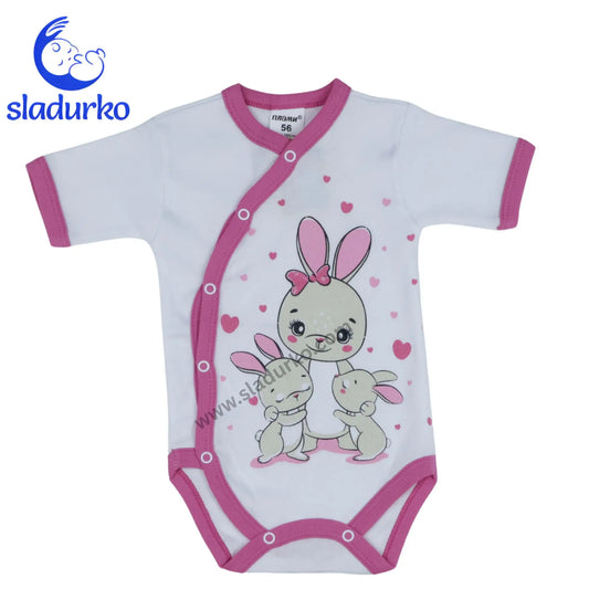Бебешко боди с къс ръкав „Зайчета“