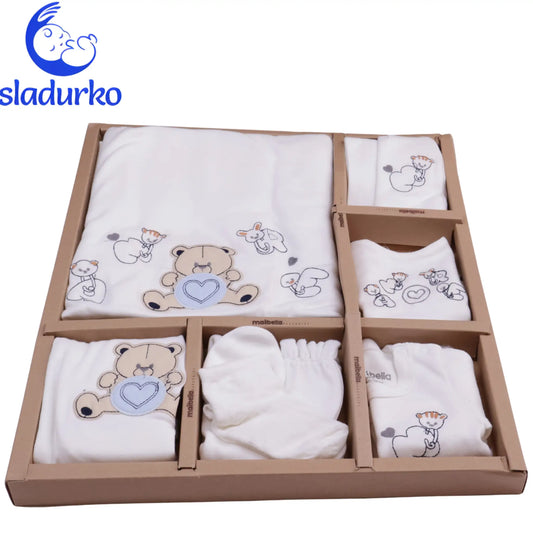 Нежен Комплект за Изписване "Сърцати Мечета" -Бяло(10 части)