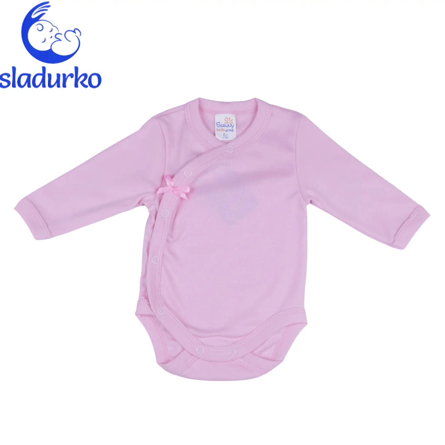 Боди със странично закопчаване с дълъг ръкав