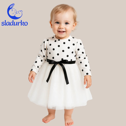 Официална бебешка рокличка бяла с тюл