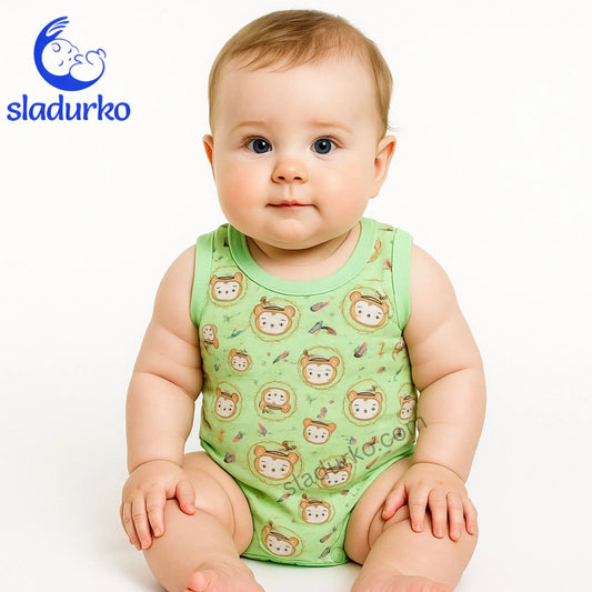 Бебешко боди потник  - Зелено