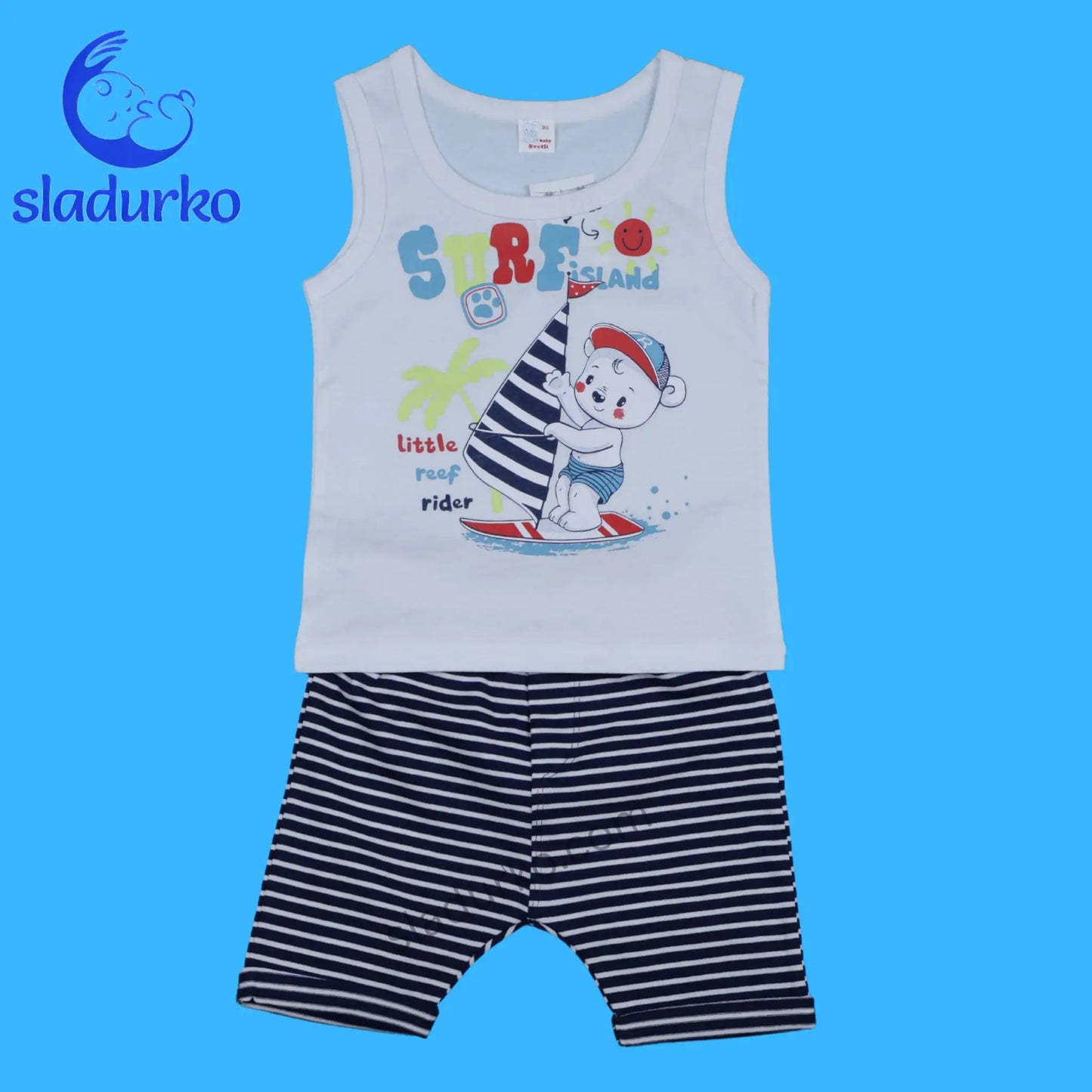 Детски летен комплект  – Потник и къси панталонки, 100% Памук!