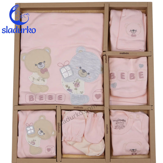 Очарователен Комплект за Изписване "Мечета Приятели" - праскова 10 части