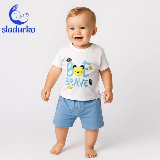 Детски летен комплект "Be Brave" - тениска и къси панталонки