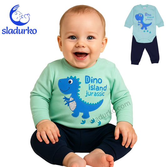Очарователен Бебешки Комплект "Дино Приключение" – Комфорт и Стил от 100% Памук!