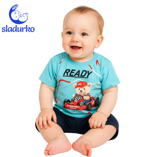 Детски летен комплект "Ready to Race" - тениска и къси панталонки