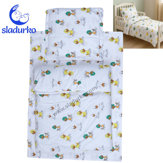 Детски спален комплект Ранфорс - олекотено, възглавница, калъфка за възглавница, долен чаршаф