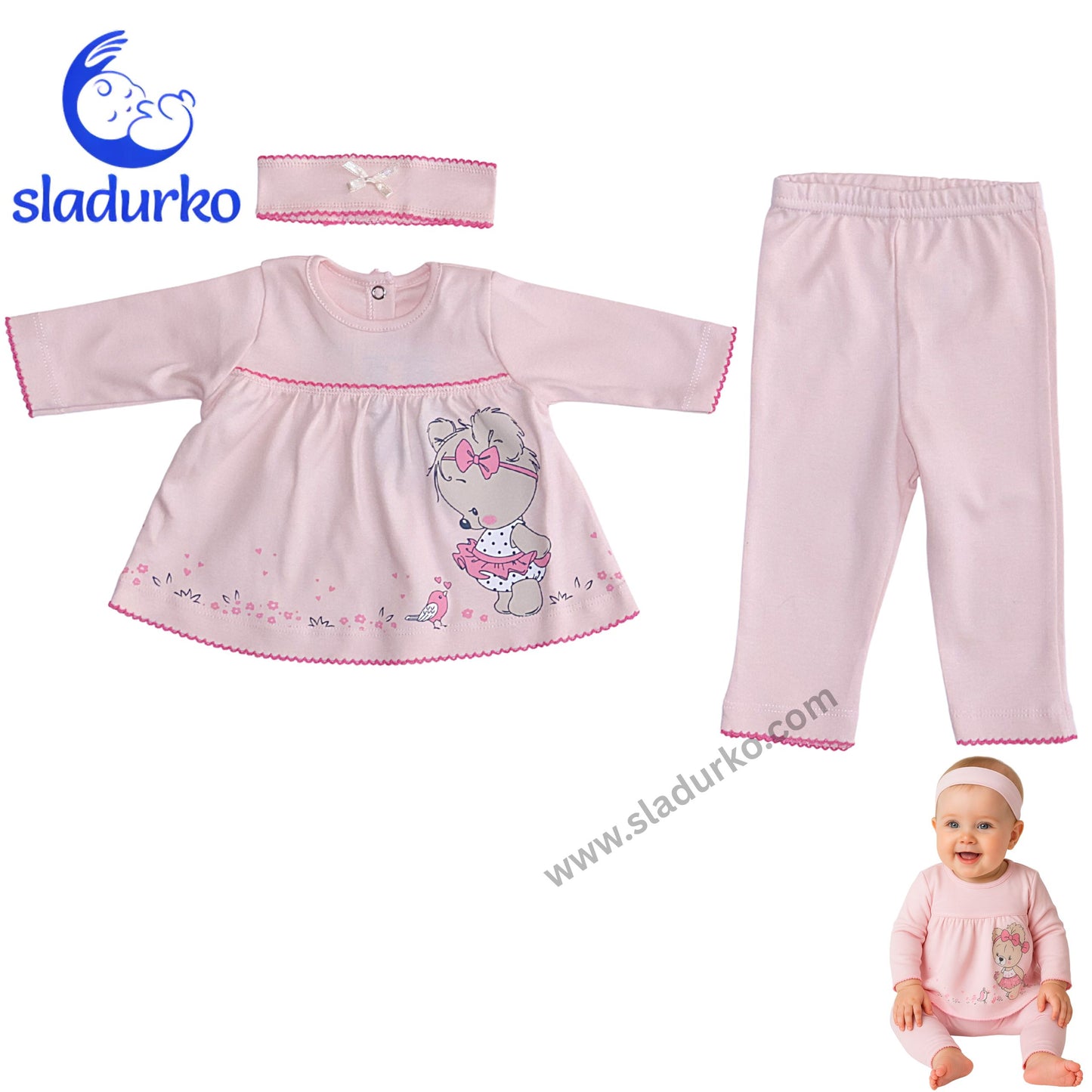 Туника с лента за глава и ританки или клинче