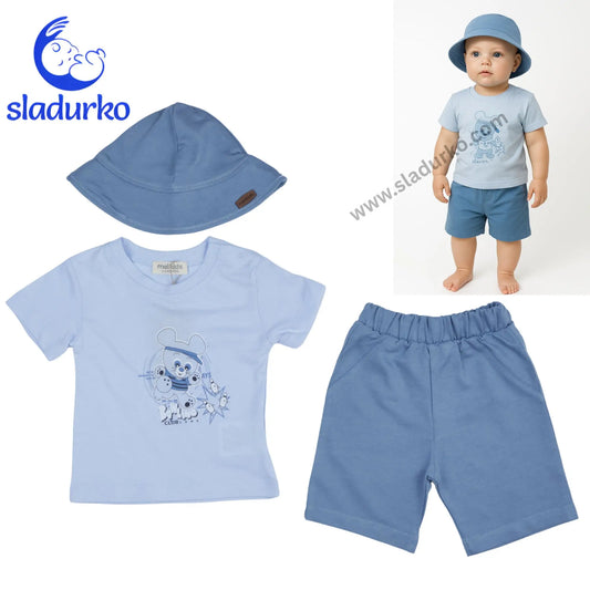 Летен комплект за момче “Blue Mouse” 100% памук