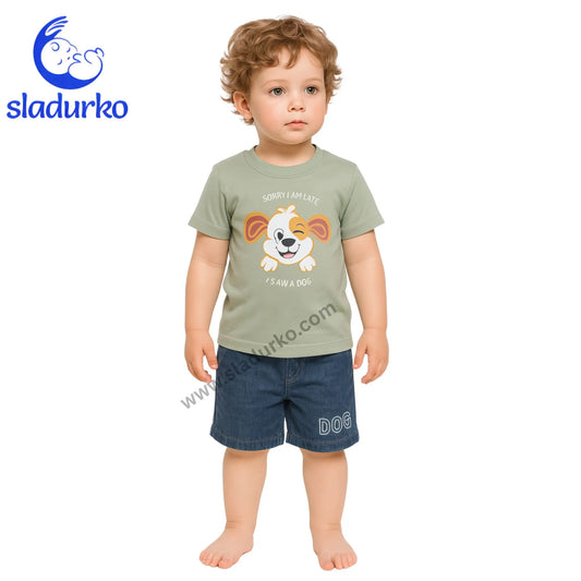 Летен комплект за момче “Doggy Fun” 100% памук