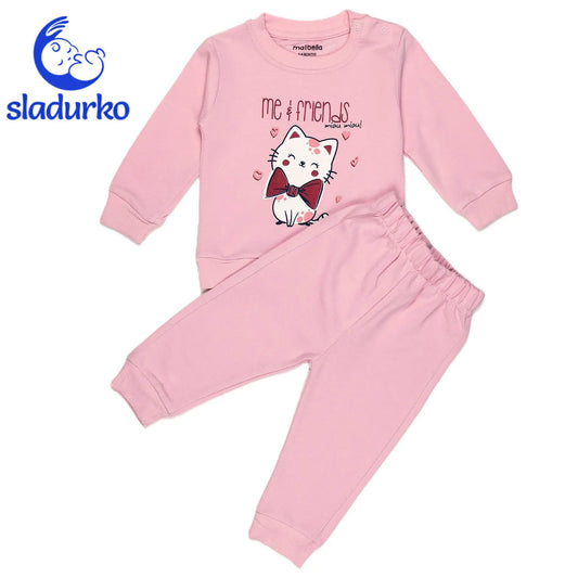 Блузка в нежно розово с коте и панталонки