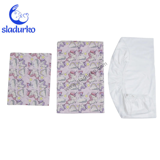 Спално бельо 3 части - Калъфка, плик и долен чаршаф с ластик