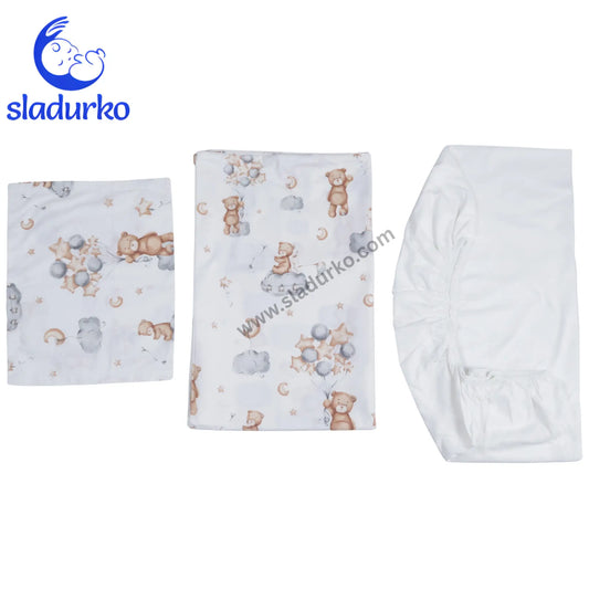 Спално бельо 3 части - Калъфка, плик и долен чаршаф с ластик