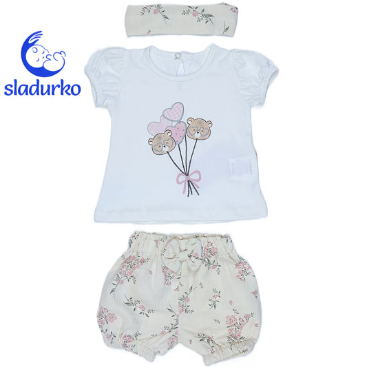 Летен комплект за момиче с лента за глава