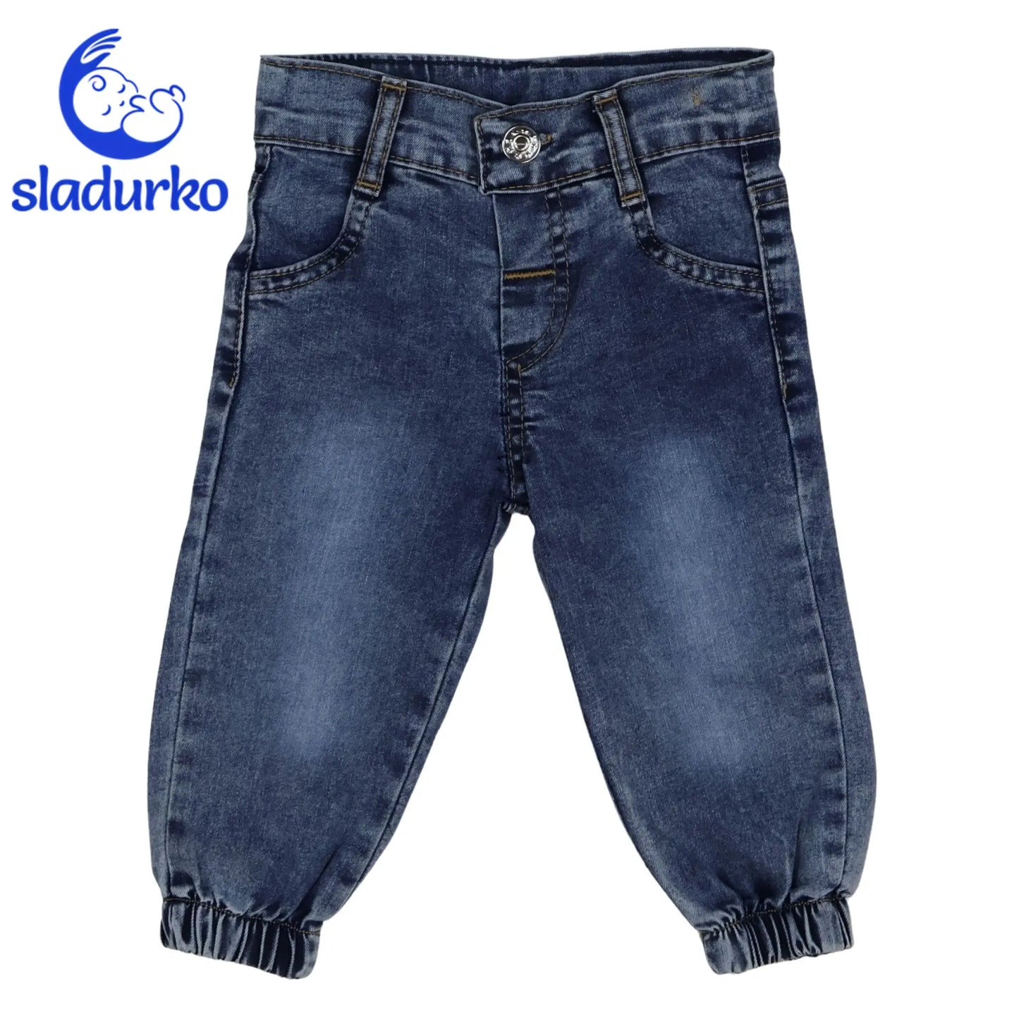 Дънково яке и панталонки комплект с бяла тениска за момче