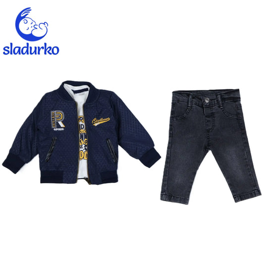 Шушляково яке , дънки и блузка за момче