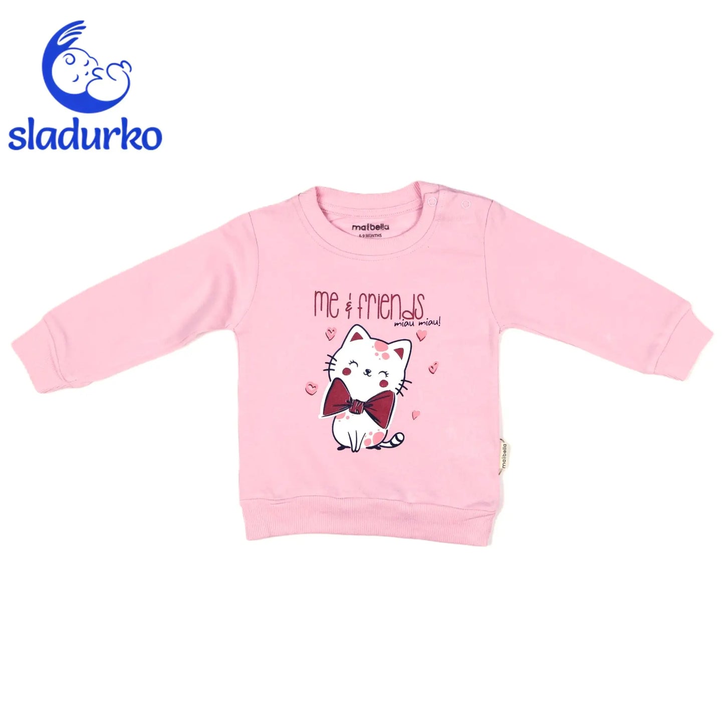 Блузка в нежно розово с коте и панталонки