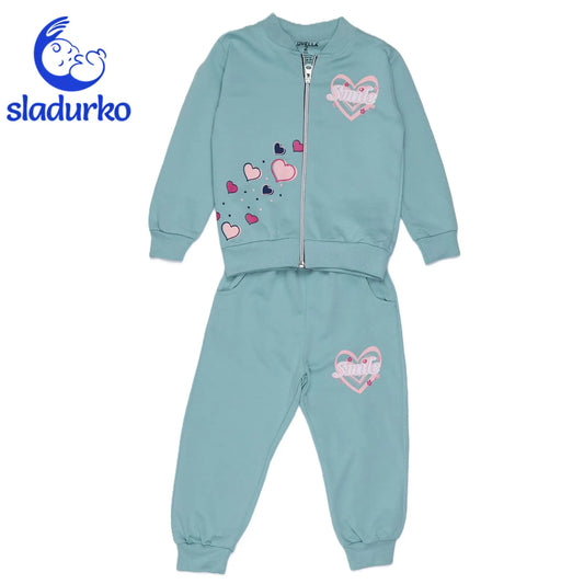 Блузка и панталонки за момиче цвят зелен