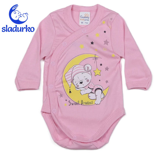 Боди със странично закопчаване с дълъг ръкав