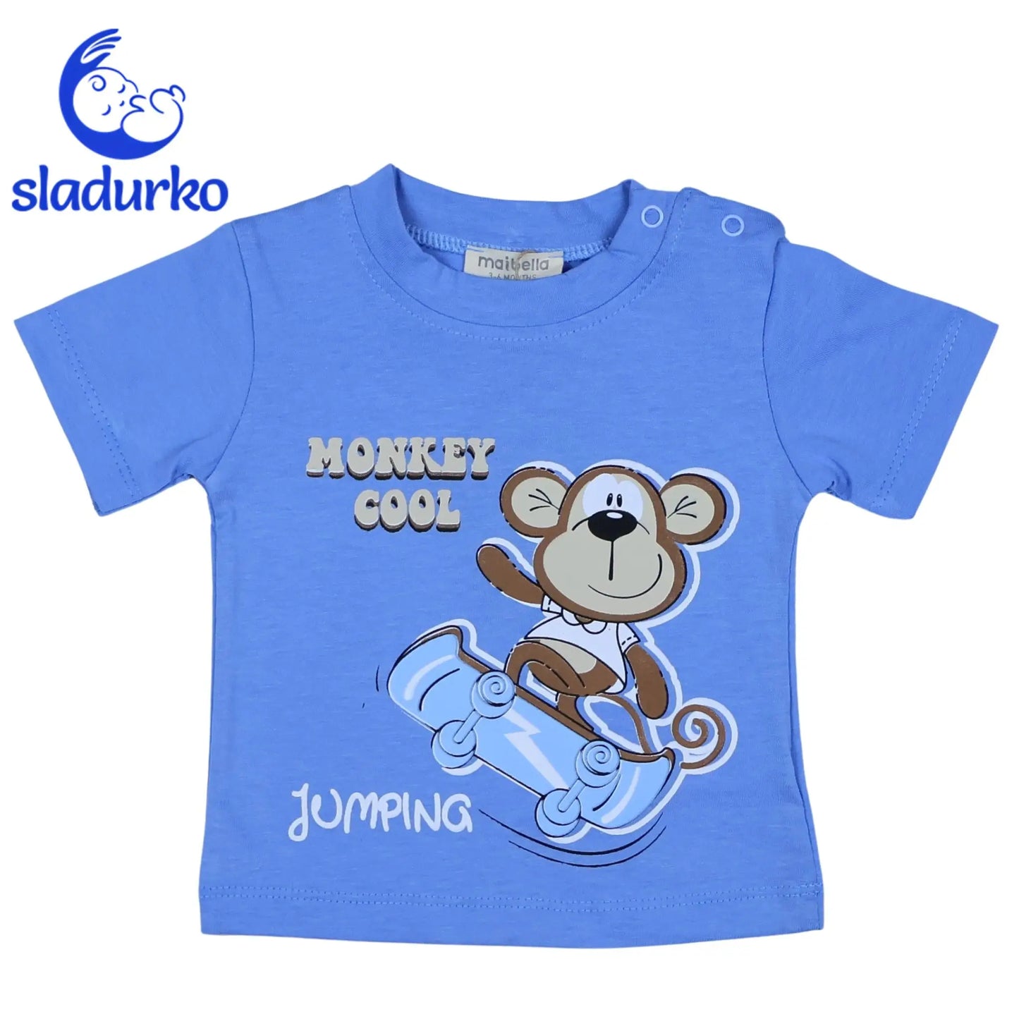 Летен комплект за момче "Cool Monkey" - тениска, къси панталонки и шапка