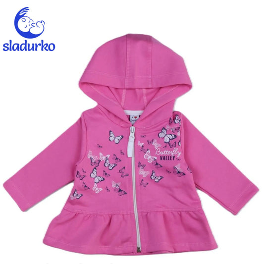 Суитчер с качулка и цип за момиче