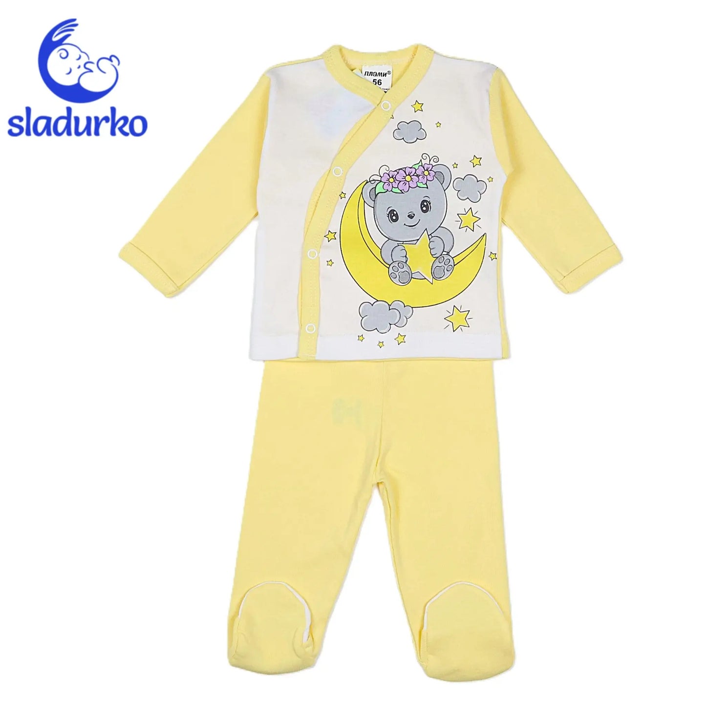 Бебешки комплект от 2 части със странично закопчаване