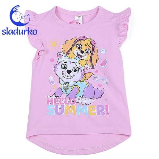 Розова детска тениска с апликация