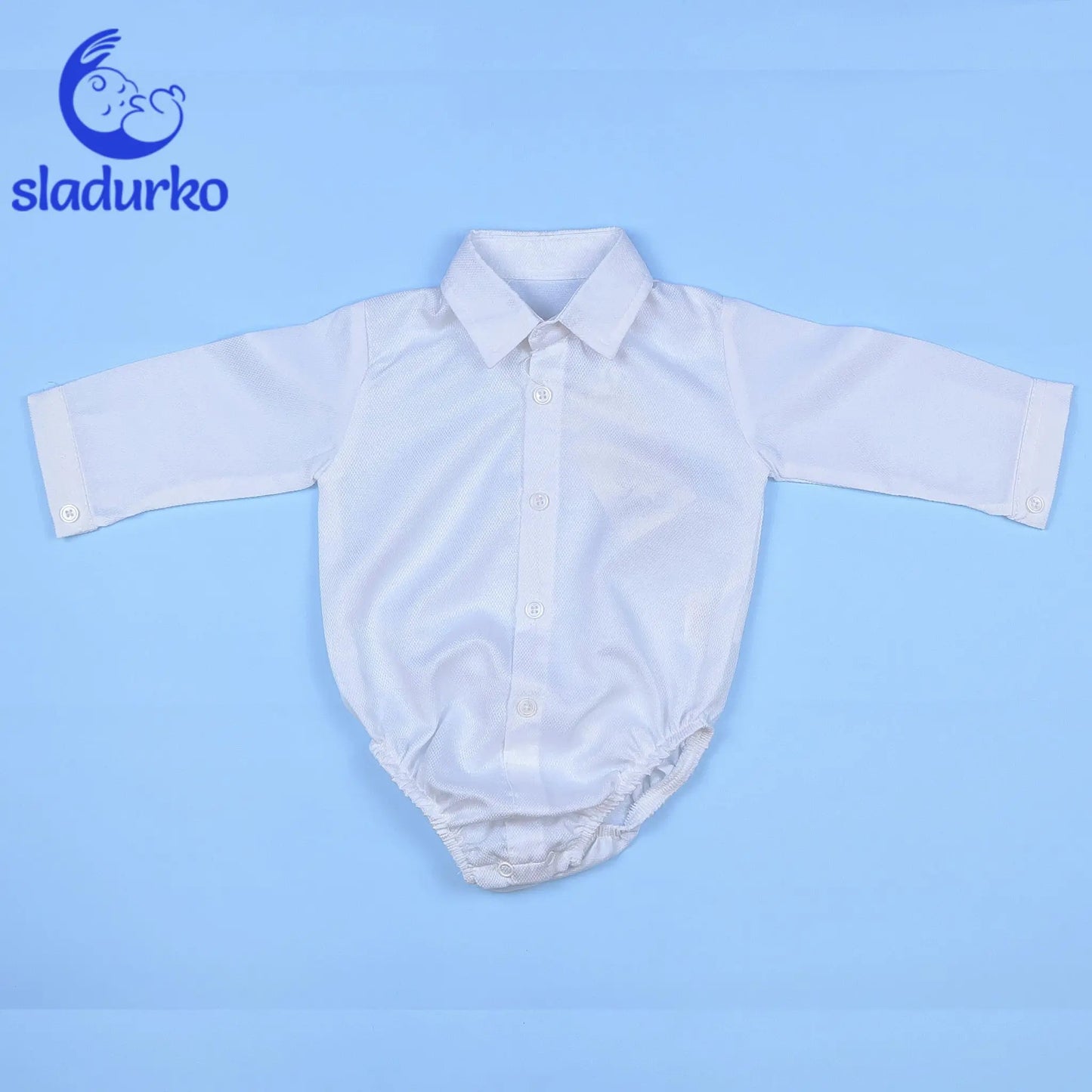 Официален детски комплект  - риза-боди, панталонки с тиранти и папионка