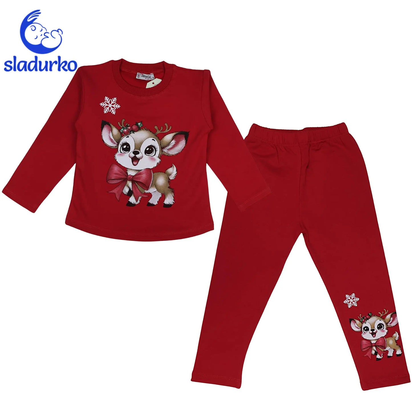 Уютен Коледен Комплект - Еленче с Панделка