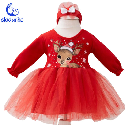 Коледна рокля с лента за глава