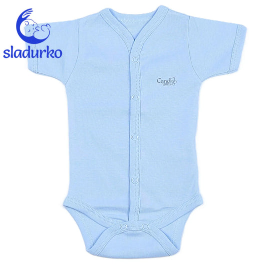 Боди със средно закопчаване с тик так копчета и къс ръкав