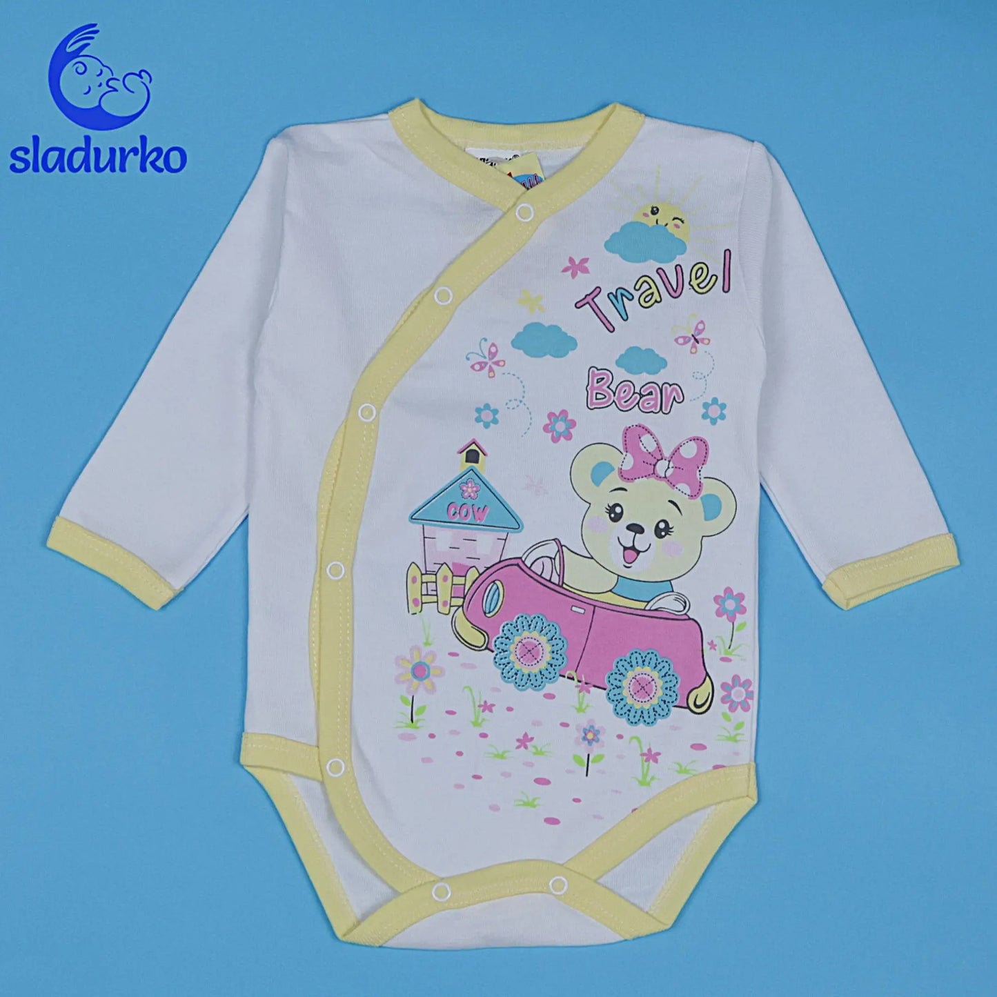 Бебешко боди с дълъг ръкав и странично закопчаване