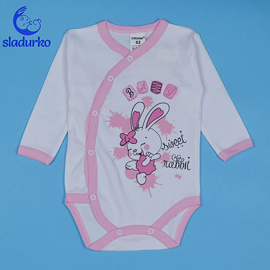 Бебешко боди с дълъг ръкав и странично закопчаване