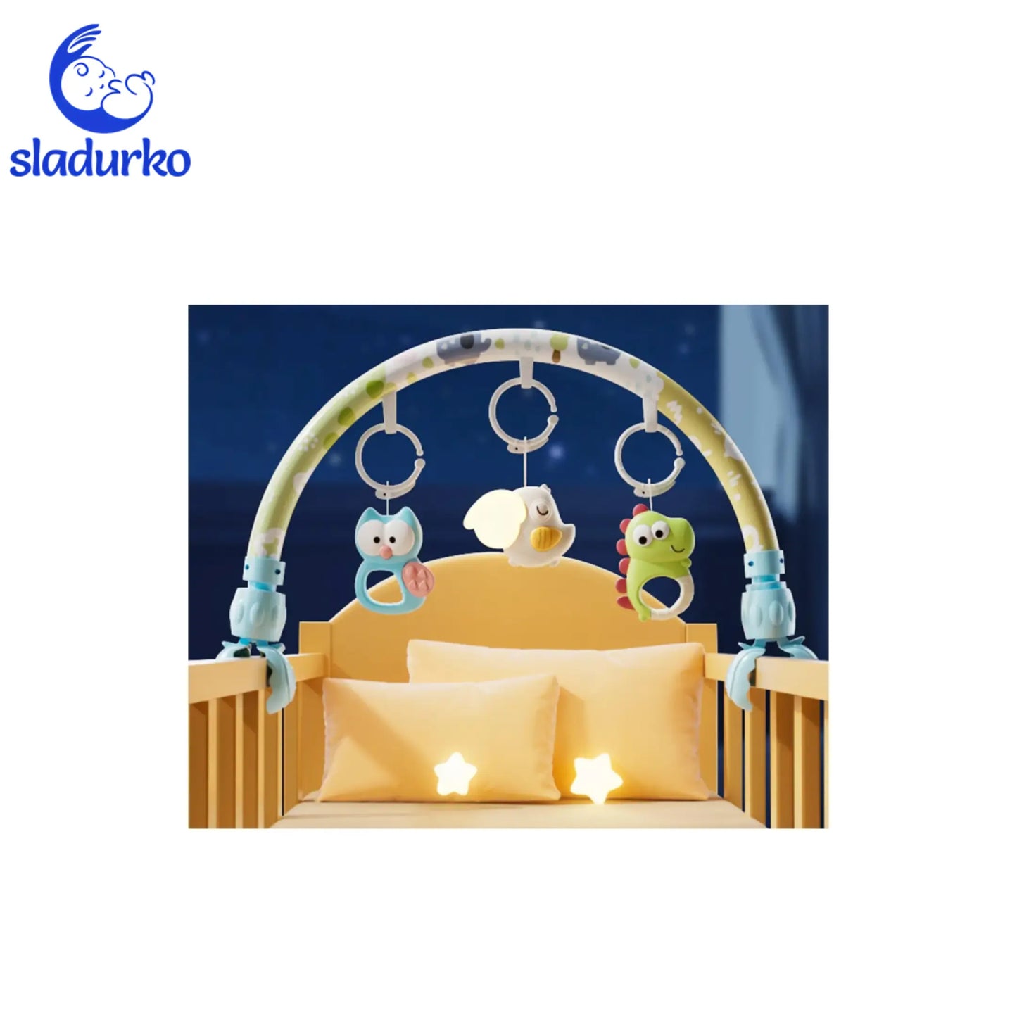 Занимателна арка с музика и светлина за бебешка кошара