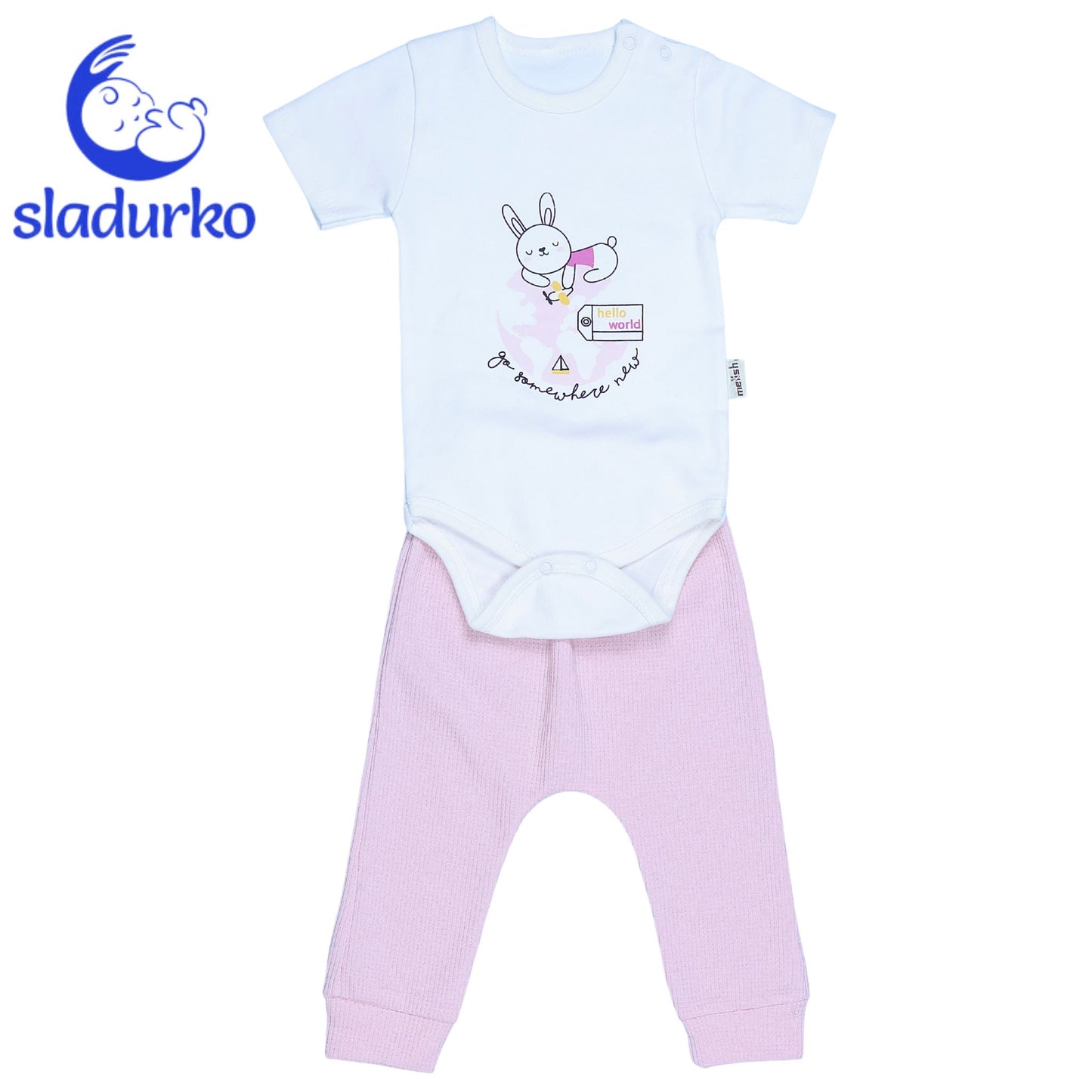 Детски комплект две части - боди и панталонки за момиче