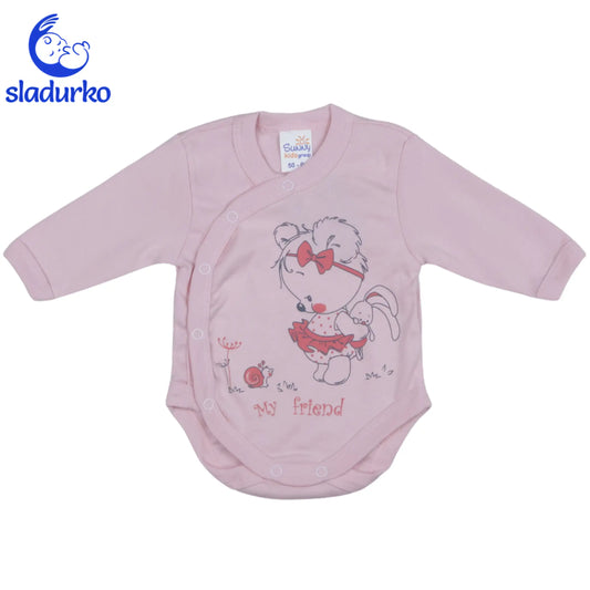 Боди със странично закопчаване с дълъг ръкав