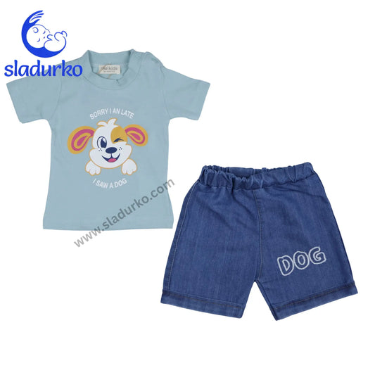 Летен комплект за момче “Doggy Fun” 100% памук