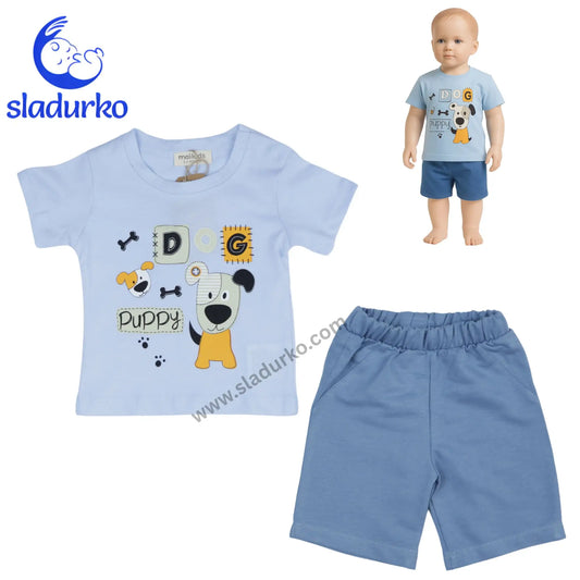 Летен комплект за момче тениска и панталонки 100% памук